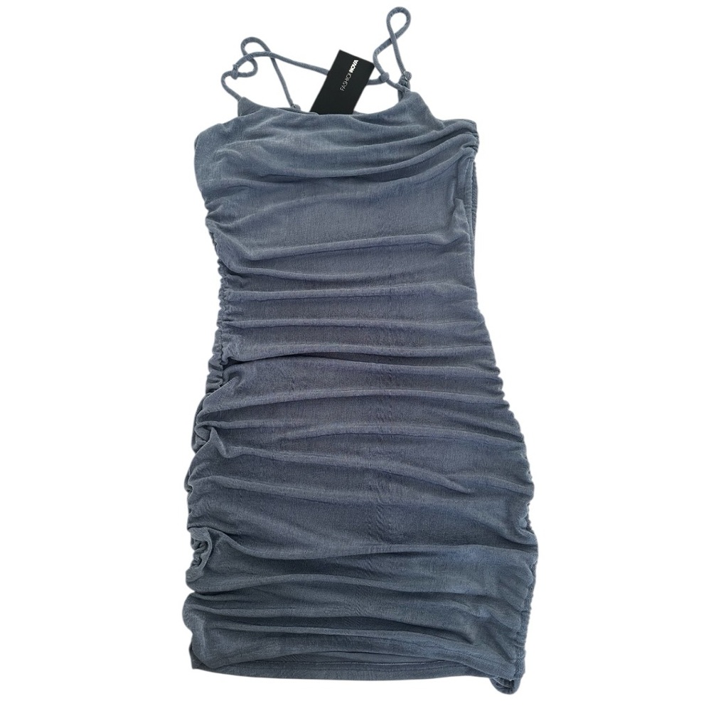 Fashion Nova Elegant Blue Ruched Dress